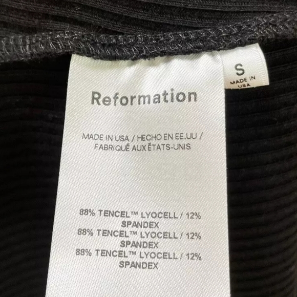 Reformation Little Black Dress Women's Size S With Side Slit Ruched - Picture 9 of 9